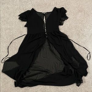 Elegant Sheer Thin Black Dress